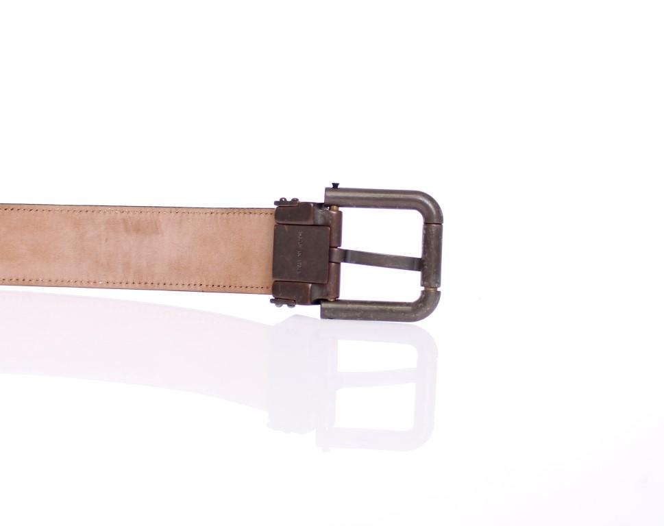 Brown Leather Logo Belt
