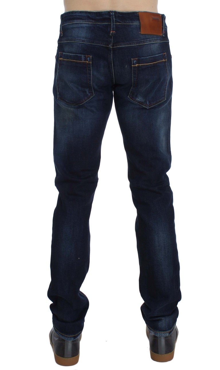 Blue Wash Denim Cotton Stretch Slim Fit Jeans