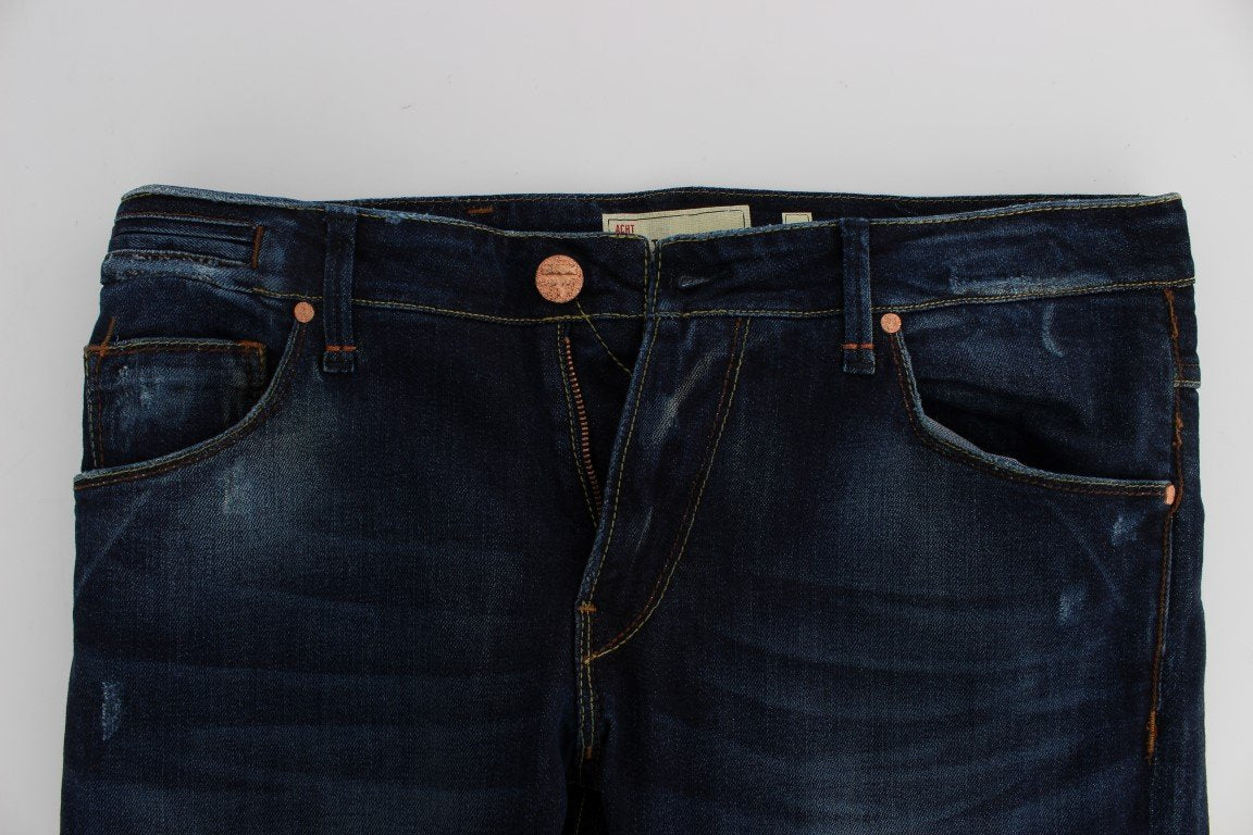 Blue Wash Denim Cotton Stretch Slim Fit Jeans
