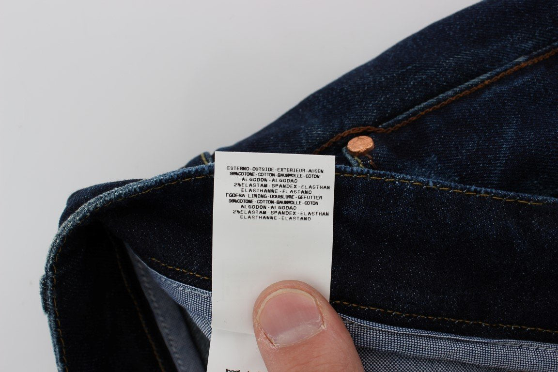 Blue Wash Denim Cotton Stretch Slim Fit Jeans