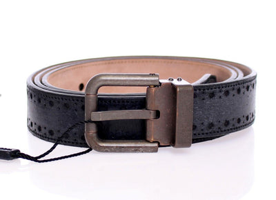 Blue Leather Logo Belt