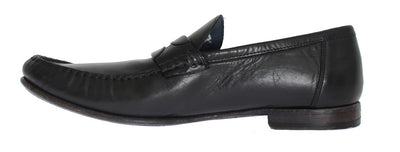 Blue Leather Loafers Shoes