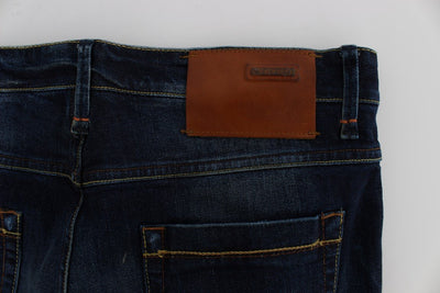 Blue Wash Denim Cotton Stretch Slim Fit Jeans