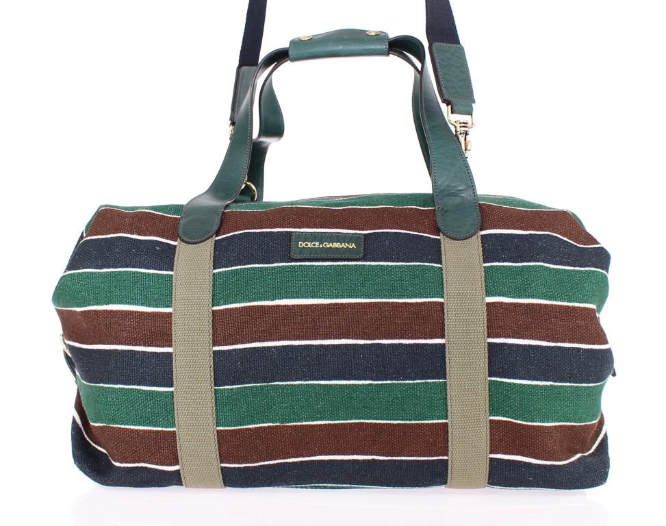 Multicolor striped boston bag
