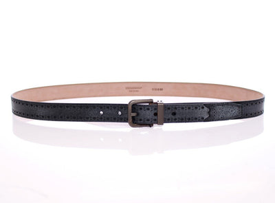 Blue Leather Logo Belt