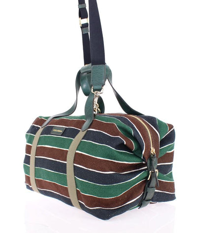 Multicolor striped boston bag