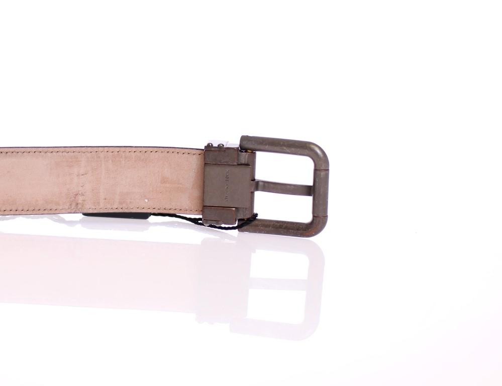 Blue Leather Logo Belt