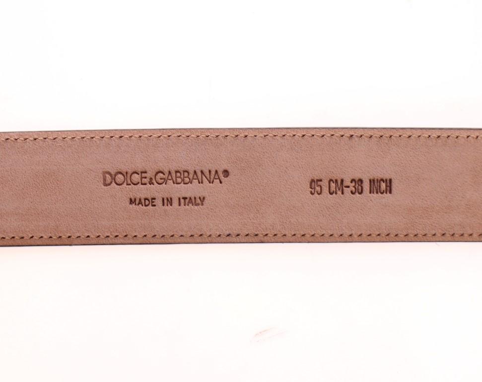 Blue Leather Logo Belt