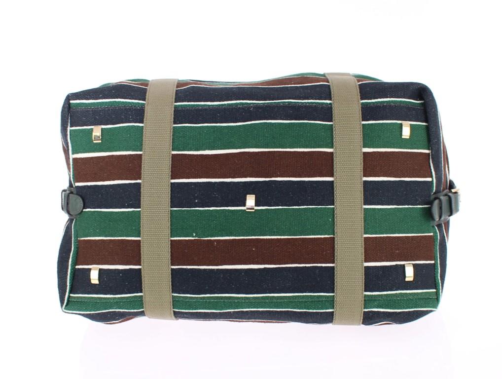 Multicolor striped boston bag