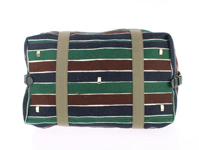 Multicolor striped boston bag