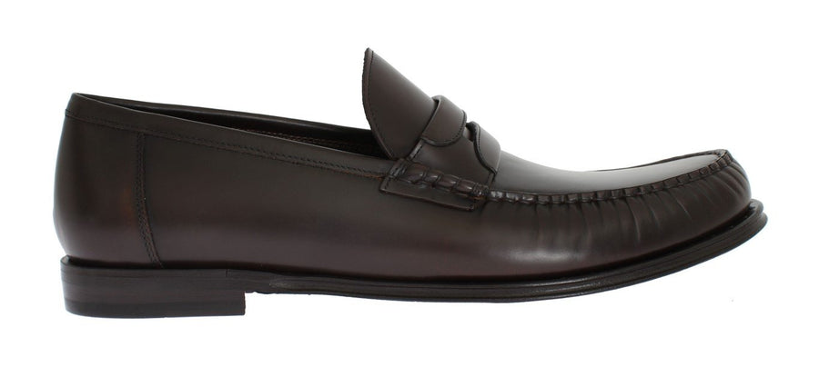 Brown Leather Loafers Shoes