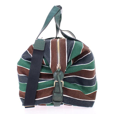 Multicolor striped boston bag