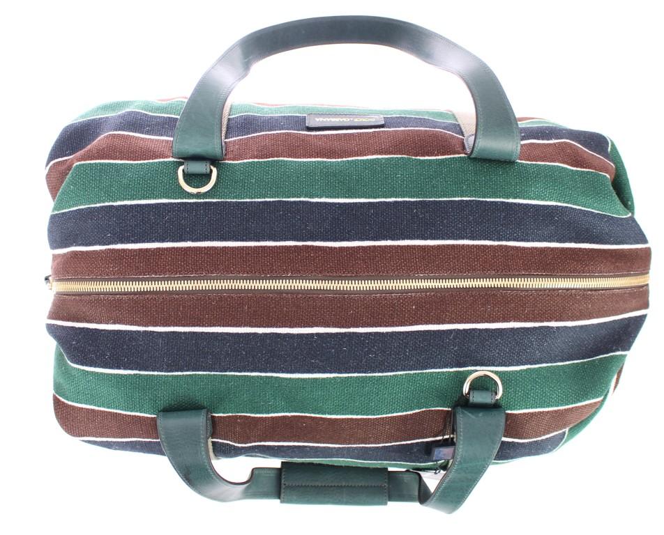 Multicolor striped boston bag