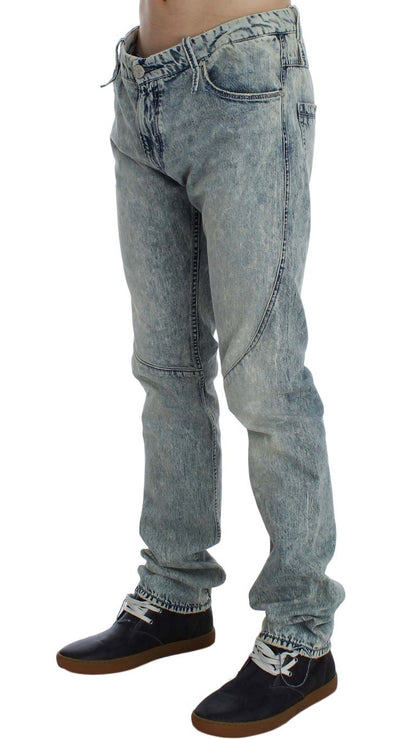 Blue Wash Cotton Denim Slim Fit Jeans
