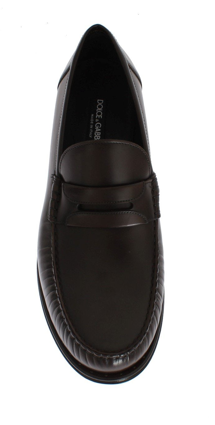 Brown Leather Loafers Shoes