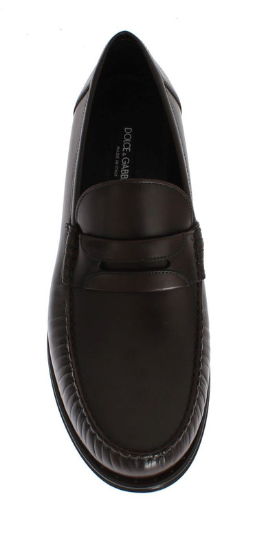 Brown Leather Loafers Shoes