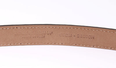 Beige Snakeskin Crystal Gold Buckle Belt