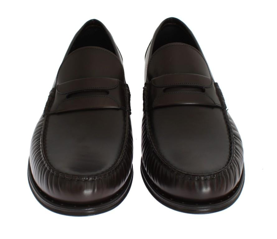 Brown Leather Loafers Shoes