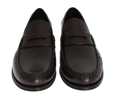 Brown Leather Loafers Shoes