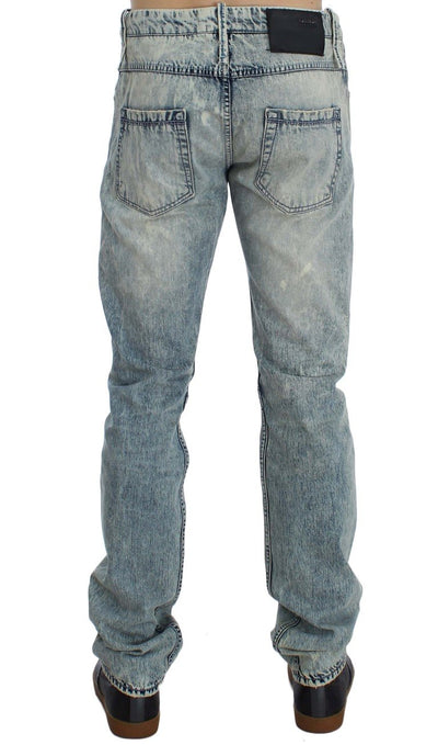 Blue Wash Cotton Denim Slim Fit Jeans