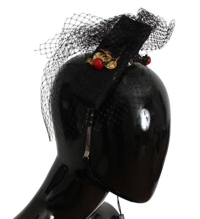 Black Crystal Bow Fruit Embellished Headband