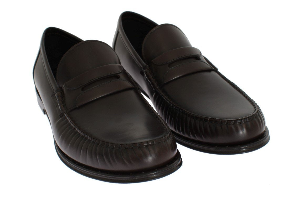 Brown Leather Loafers Shoes