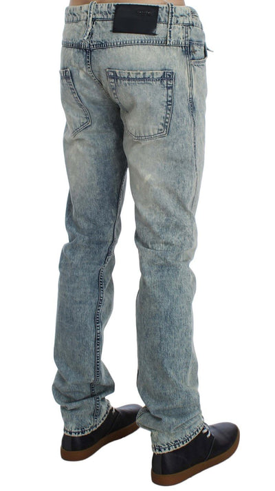 Blue Wash Cotton Denim Slim Fit Jeans