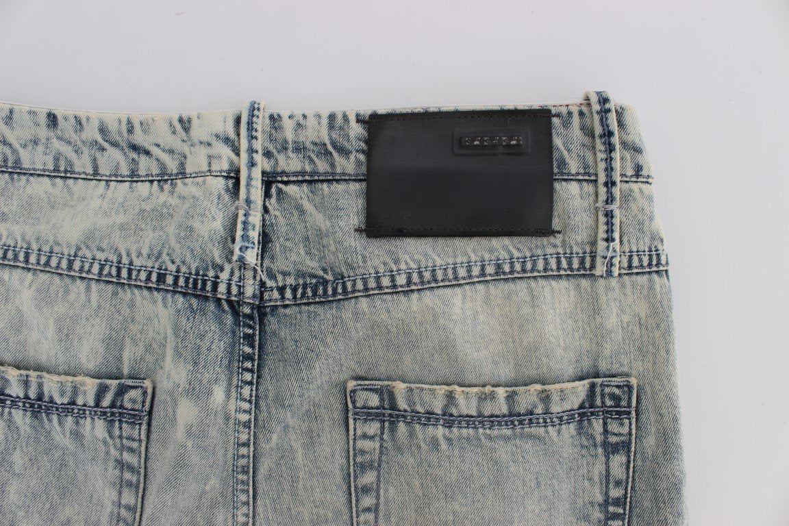 Blue Wash Cotton Denim Slim Fit Jeans