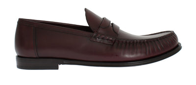 Bordeaux Leather Loafers Shoes