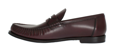 Bordeaux Leather Loafers Shoes