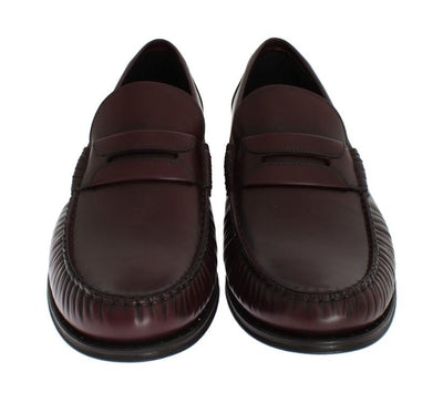 Bordeaux Leather Loafers Shoes
