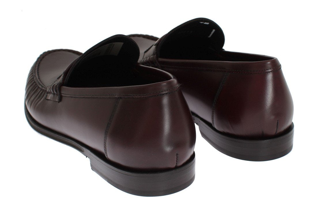 Bordeaux Leather Loafers Shoes