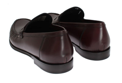 Bordeaux Leather Loafers Shoes