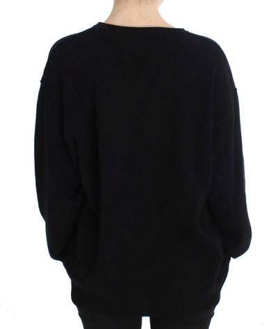 Black Cashmere Crewneck Pullover Sweater