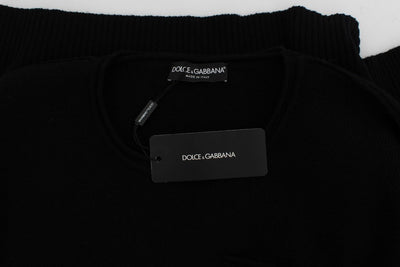 Black Cashmere Crewneck Pullover Sweater