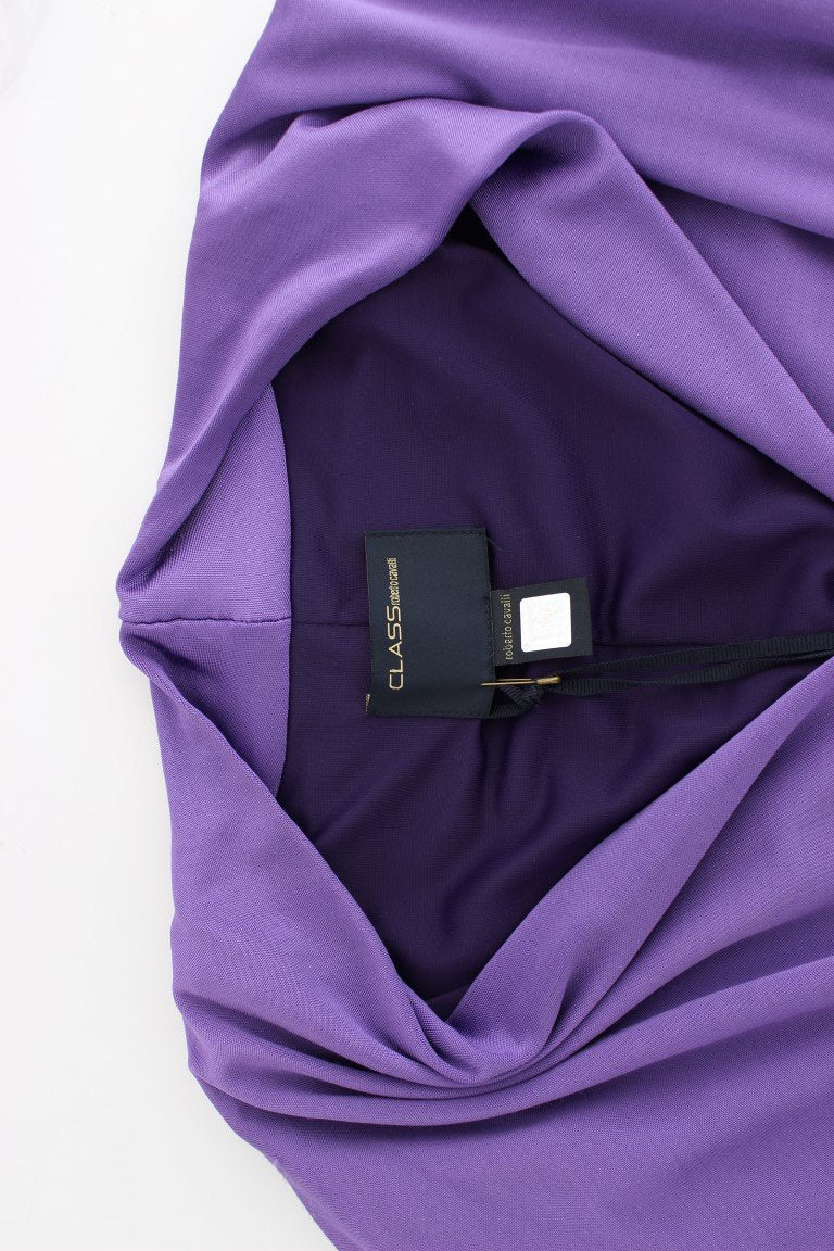 Purple longsleeved belted dress