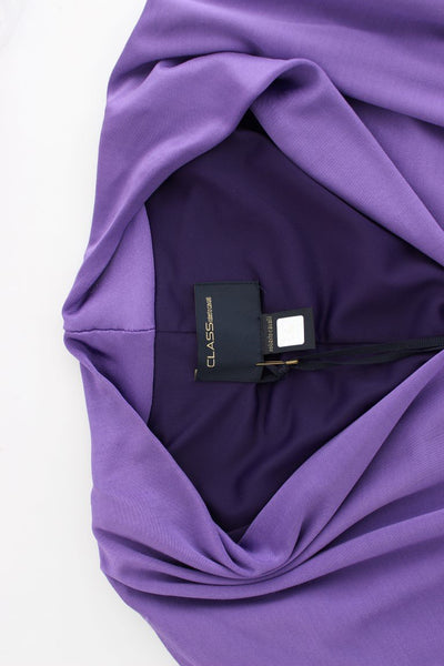 Purple longsleeved belted dress