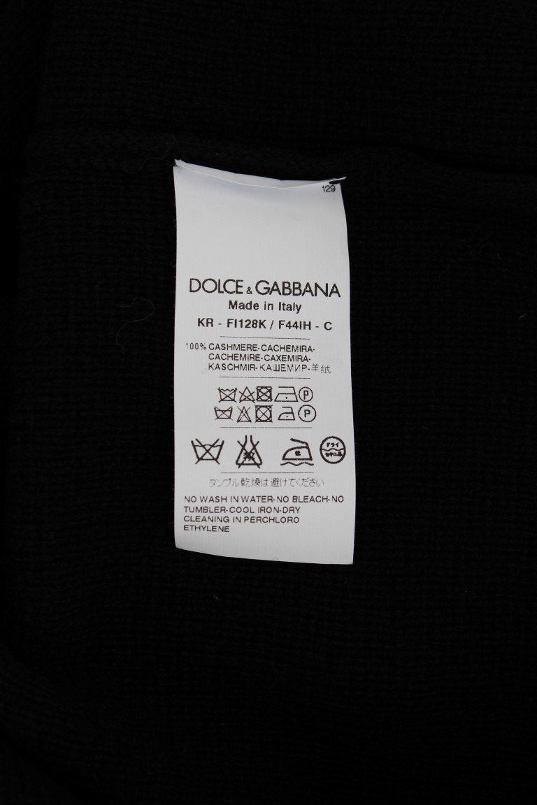Black Cashmere Crewneck Pullover Sweater