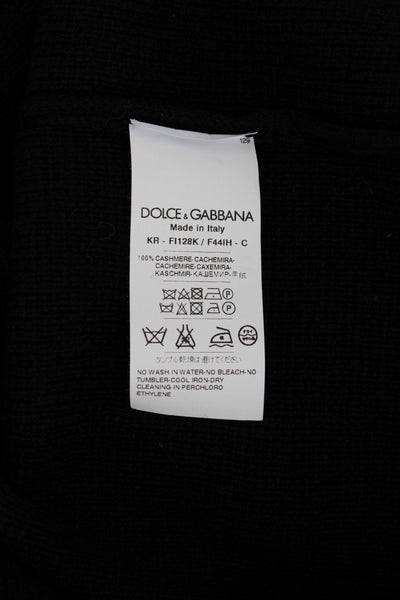 Black Cashmere Crewneck Pullover Sweater