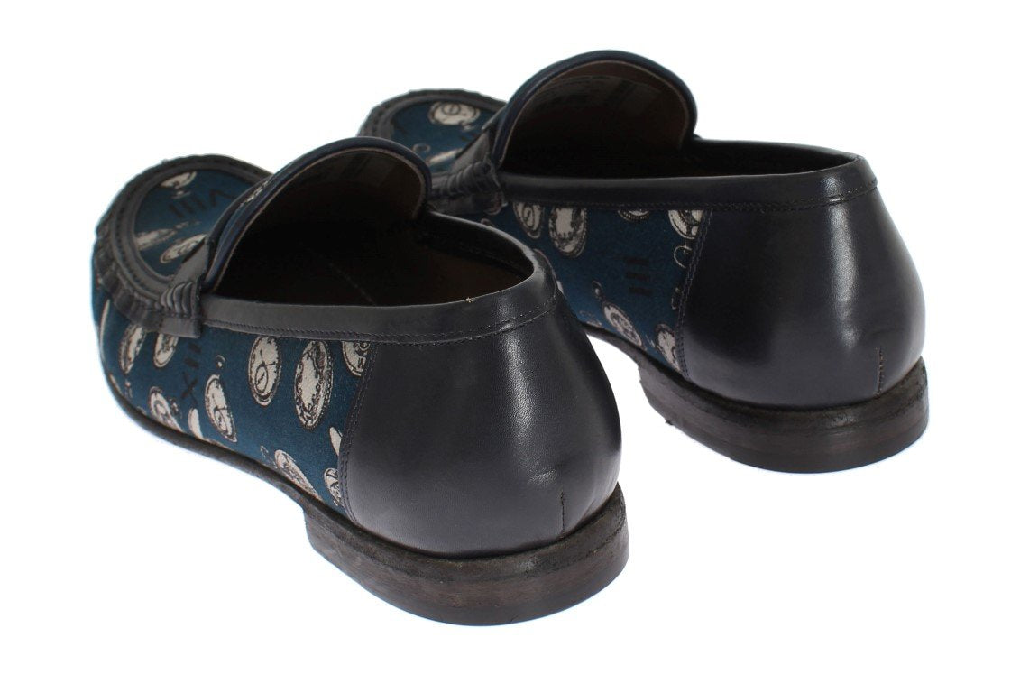 Blue Watches Canvas Leather Loafers