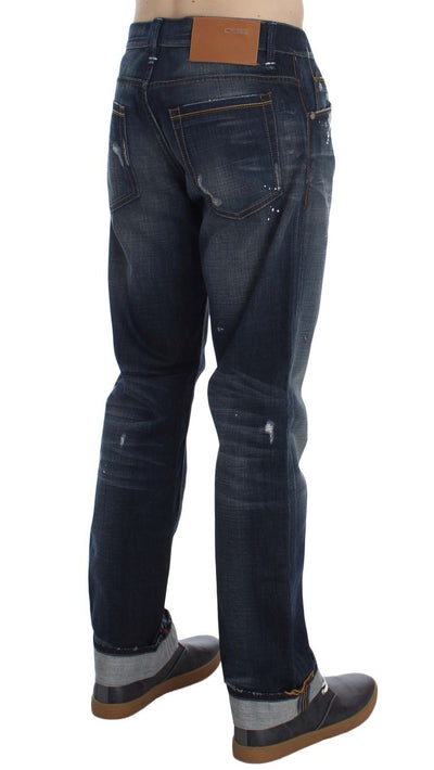 Blue Wash Cotton Denim Regular Fit Jeans