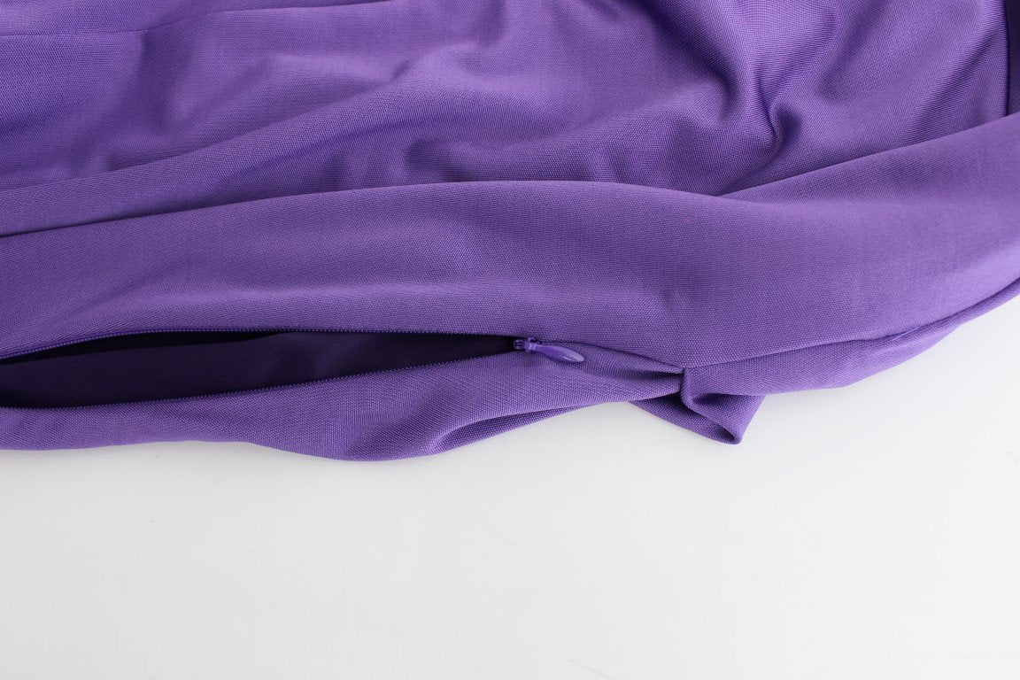 Purple longsleeved belted dress