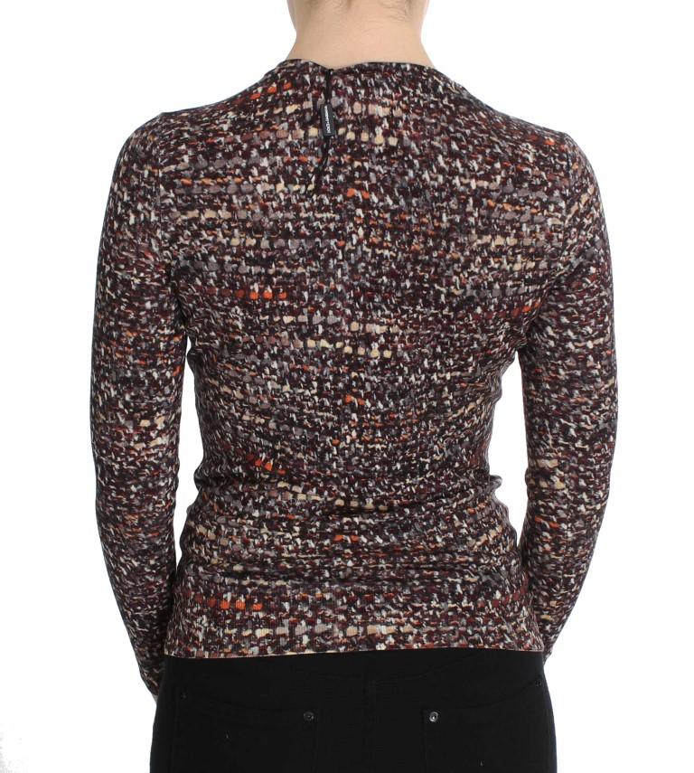 Brown Wool Crewneck Top Cardigan Sweater