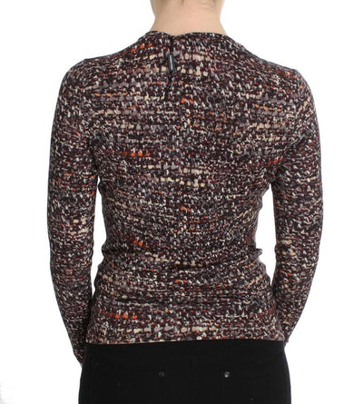 Brown Wool Crewneck Top Cardigan Sweater