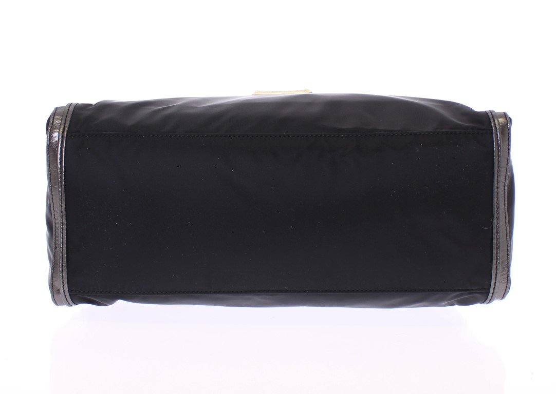 Black Gold Zipper Hobo Shoulder Bag