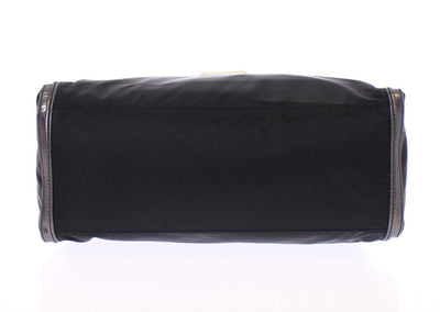 Black Gold Zipper Hobo Shoulder Bag