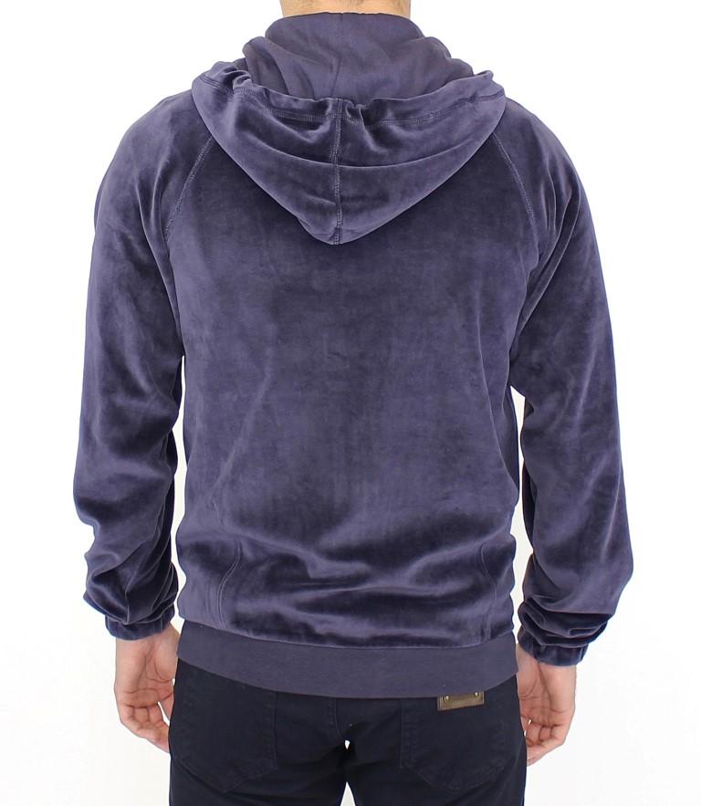 Purple zipper hooded sport sweater