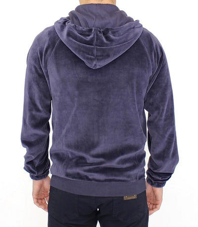 Purple zipper hooded sport sweater
