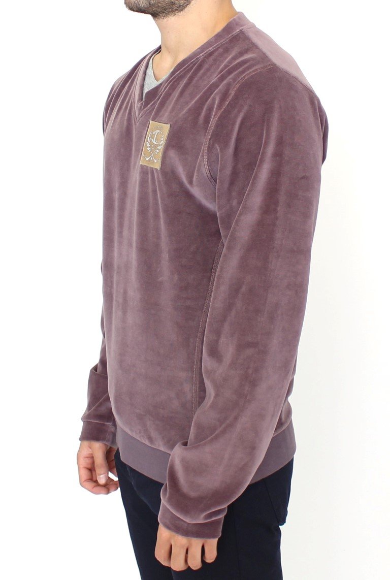 Purple v-neck cotton sweater
