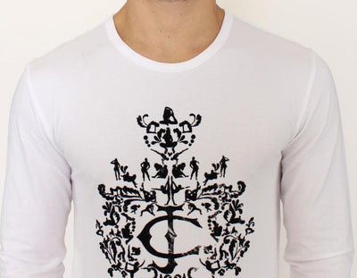 White crewneck stretch sweater